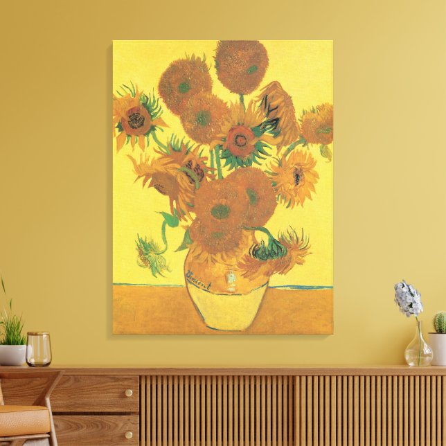 Toile Vincent van Gogh - Vase avec quinze tournesols (Insitu(Salon))