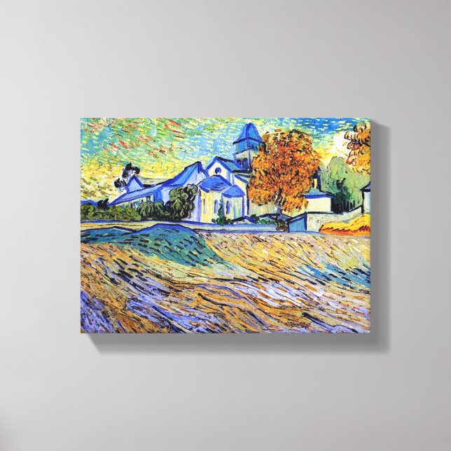 Toile Vincent Van Gogh - Vue de l'asile et de la chapell (Recto)