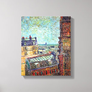 Toile Vincent Van Gogh - Vue de Paris Pointillisme Artis