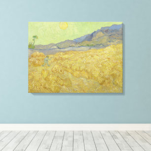 Toile Vincent Van Gogh, Wheatfield Avec Une Faucheuse
