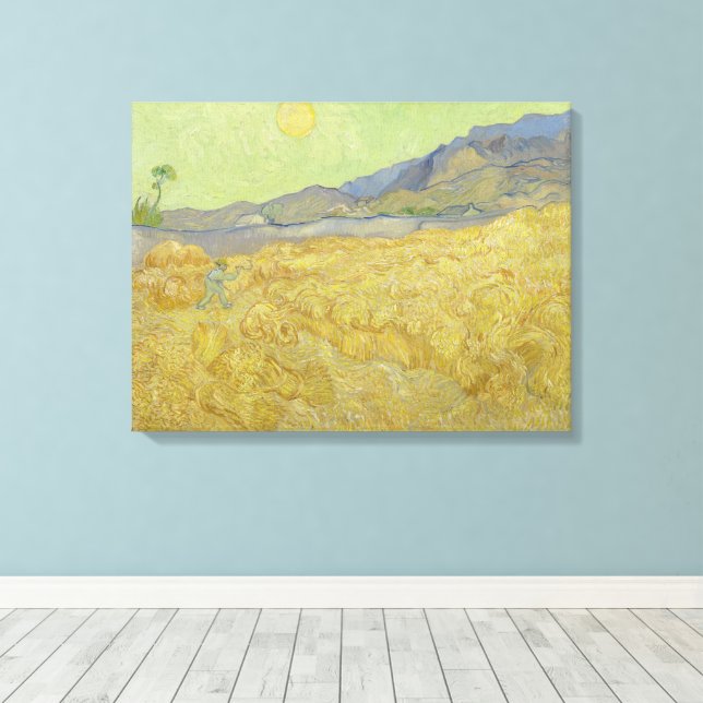 Toile Vincent Van Gogh, Wheatfield Avec Une Faucheuse (Insitu (Plancher de Bois))