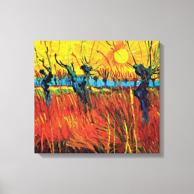 Toile Vincent Van Gogh - Willows au Sunset Fine Art (Recto)