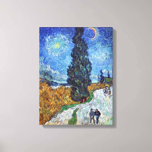 Toile Vincent van Gogh's Road avec Cypress et Star (Recto)