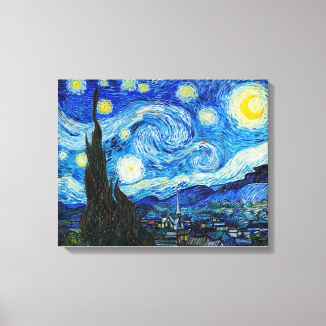 Toile Vincent Van Gogh's The Starry Night (1889). (Recto)