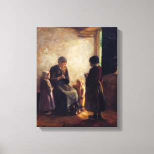 Toile Vintage Albert Neuhuys Porte ouverte