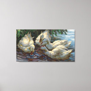 Toile Vintage Alexander Koester Four Ducks à l'étang