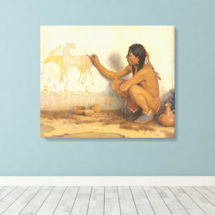 Toile Vintage Amérindien, artiste indien par Couse