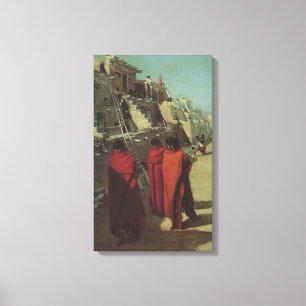 Toile Vintage Amérindien, Hopi Pueblo par Louis Akin