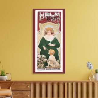 Toile Vintage Art Nouveau Helm Cacao par Privat Livemont