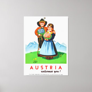 Toile Vintage Autriche Travel Poster Retro