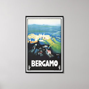 Toile Vintage Bergamo Italie Paysage Imprimer