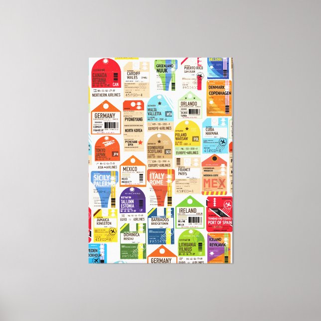 Toile Vintage billet de voyage motif. (Recto)