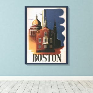 Toile Vintage Boston, Massachusetts La chevauchée de Pau