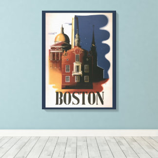 Toile Vintage Boston, Massachusetts La chevauchée de Pau