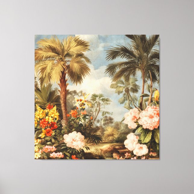 Toile Vintage Botanical Tropical Palms (Recto)