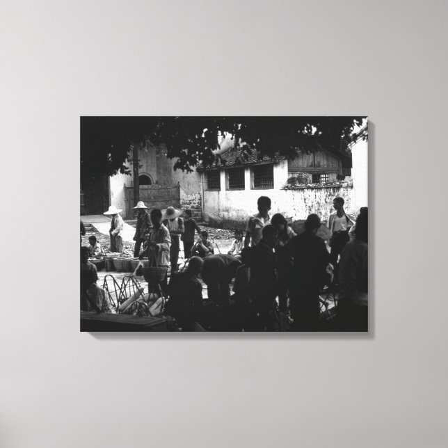 Toile Vintage Chine Yangshuo marché (Recto)