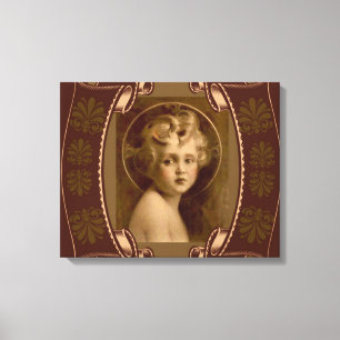 Toile Vintage Christ Enfant Jésus La Lumière du monde