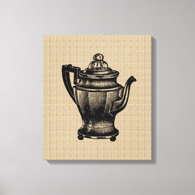Toile Vintage Coffee Pot on Canvas (Recto)