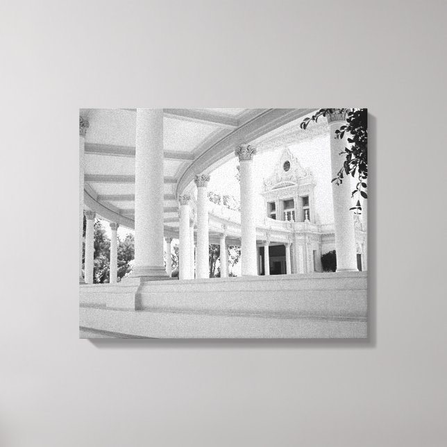 Toile Vintage Colonnade noir et blanc Architecture Photo (Recto)