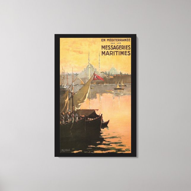 Toile Vintage Constantinople Annonce de voyage (Recto)