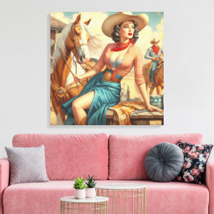 Toile Vintage Cowgirl