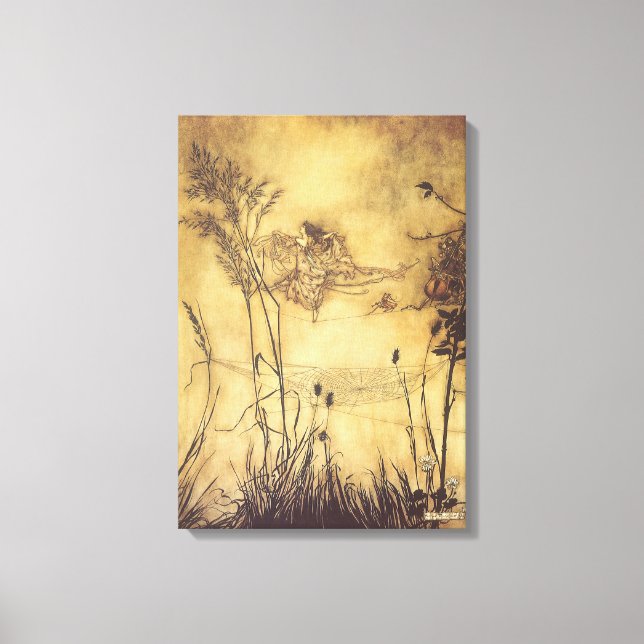 Toile Vintage Fairy Tale, Fairy's Tightrope par Rackham (Recto)
