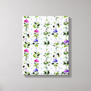 Toile Vintage Fleur Naturel Rose Violet Floral Botanique