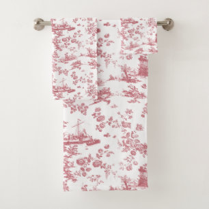 Toile vintage Florale de Jouy-Pink