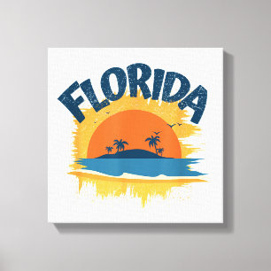 Toile Vintage Florida Retro Tee Design Sunshine