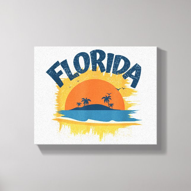 Toile Vintage Florida Retro Tee Design Sunshine (Recto)
