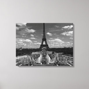 Toile Vintage France Paris Fontaines Tour Eiffel