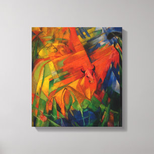 Toile Vintage Franz Marc Animaux dans un paysage