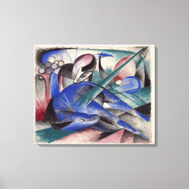 Toile Vintage Franz Marc Dreaming Horse (Recto)