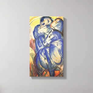 Toile Vintage Franz Marc La Tour des Chevaux Bleus