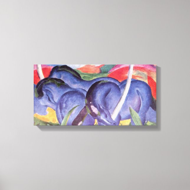 Toile Vintage Franz Marc Les Grands Chevaux Bleus (Recto)