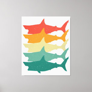 Toile Vintage grand requin blanc