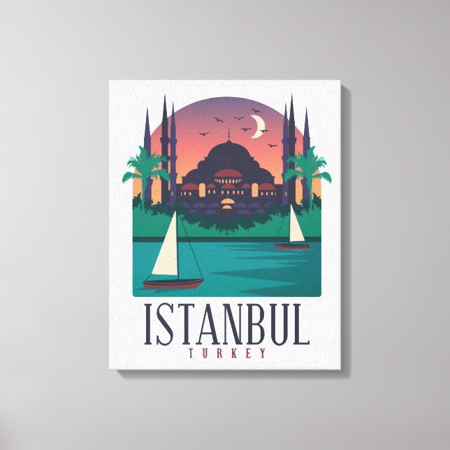 Toile Vintage Istanbul Turquie Skyline (Recto)