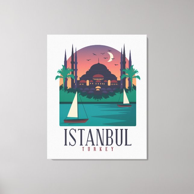 Toile Vintage Istanbul Turquie Skyline (Recto)