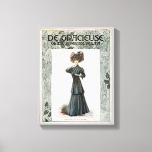 Toile Vintage jolie dame design d'illustration