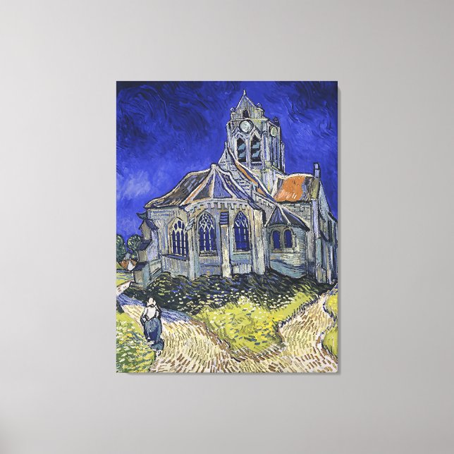 Toile Vintage L'église à Auvers-sur-Oise par Van Gogh (Recto)