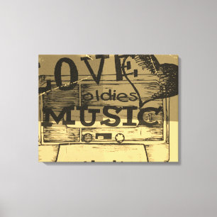 Toile Vintage Lodies musique vieux Canvas