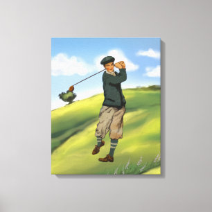 Toile Vintage look Golf Golf