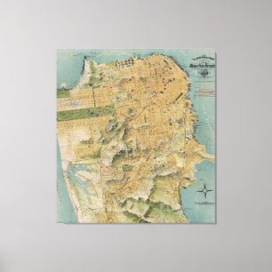 Toile Vintage Map of San Francisco