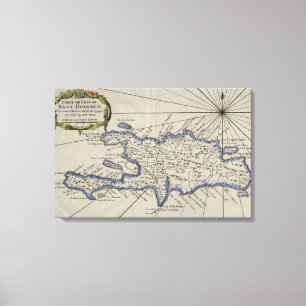 Toile Vintage Map of The Dominican Republic