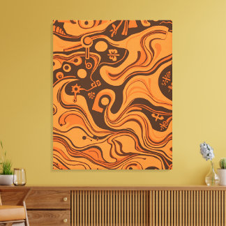 Toile Vintage minimaliste Motif psychédélique