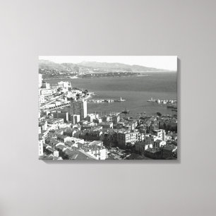 Toile Vintage Monaco Principauté Port de Monte Carlo