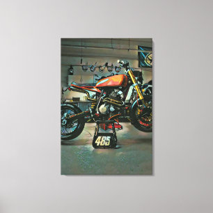 Toile vintage motorcycle art