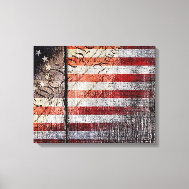 Toile Vintage Nous Les Gens Betsy Ross Drapeau (Recto)