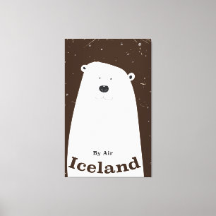 Toile Vintage Ours polaire affiche de voyage Islande