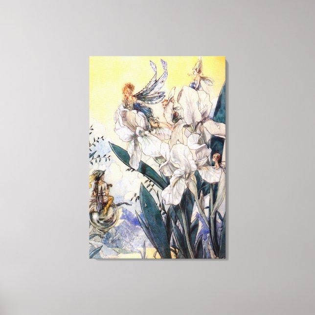 Toile Vintage Pastel Blue Fairies (Recto)